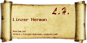 Linzer Herman névjegykártya